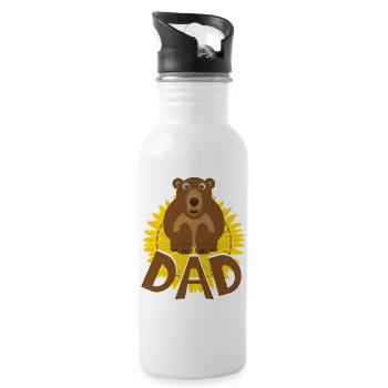 DAD mit Blume in gelb, ein liebes Dankeschön. - Trinkflasche mit integriertem Trinkhalm - Weiß - Rechts