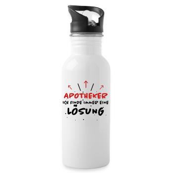 Apotheker Spruch Beruf Lustiges Apotheker Geschenk - Trinkflasche mit integriertem Trinkhalm - Weiß - Rechts