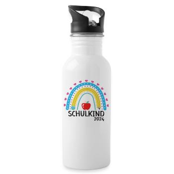 Back to School First Day of School School Child 2024 - Water bottle with straw - white - Right