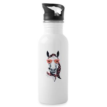 Mama Pferd Pferdeliebhaber Mutter Stilvolle Liebe - Trinkflasche mit integriertem Trinkhalm - Weiß - Rechts