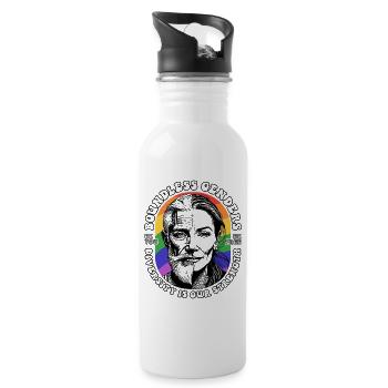 LGBTQIA+ Pride T-Shirt: Unity in Diversity - Water bottle with straw - white - Right