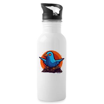 Friedenstaube - Trinkflasche mit integriertem Trinkhalm - Weiß - Rechts