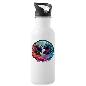 Bull vs Bear Stock Market Stocks - Water bottle with straw - white - Right