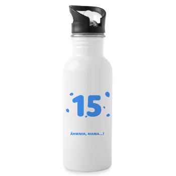 Endlich 15 Ich Kann Alles Ich Weiß Alles - Trinkflasche mit integriertem Trinkhalm - Weiß - Rechts