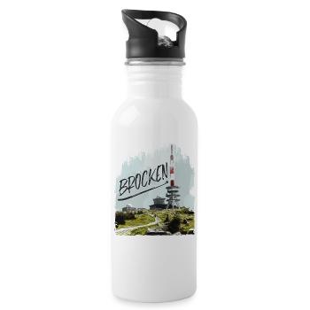 Brocken transmitter and second-hand shop - Water bottle with straw - white - Right