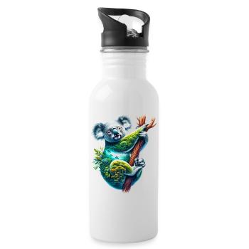 Koala - Trinkflasche mit integriertem Trinkhalm - Weiß - Rechts