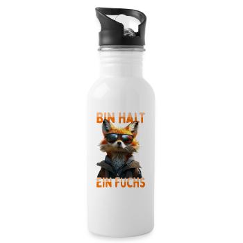 Fox saying I'm just a fox cunning foxes - Water bottle with straw - white - Right