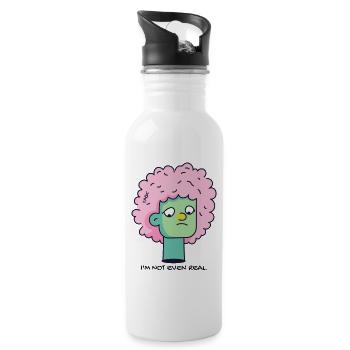 I'm not even real - Water bottle with straw - white - Right