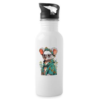 Drôle Koala Maman Mignon Koala Ours Amour - Gourde avec paille intégrée - blanc - Droite