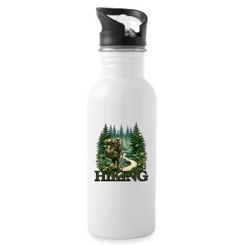 Hiking Adventure Mountaineering - Water bottle with straw - white - Right