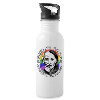 Proud of diversity: Our LGBTQIA+ shirt - Water bottle with straw - white - Right