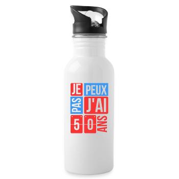 je peux pas j'ai 50 ans - Gourde avec paille intégrée - blanc - Droite