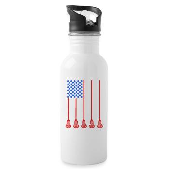 Crosse du 4 juillet aux États-Unis - Gourde avec paille intégrée - blanc - Droite
