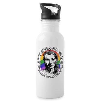 LGBTQ Shirt: Diversity is our strength - Water bottle with straw - white - Right