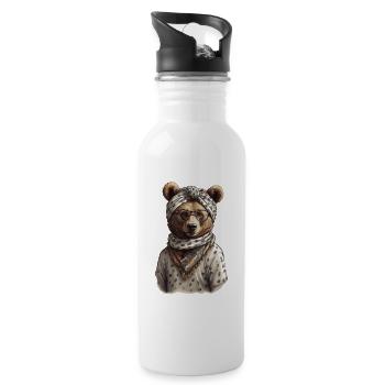 Funny Mama Bear Mother Bear Bear Lover - Water bottle with straw - white - Right