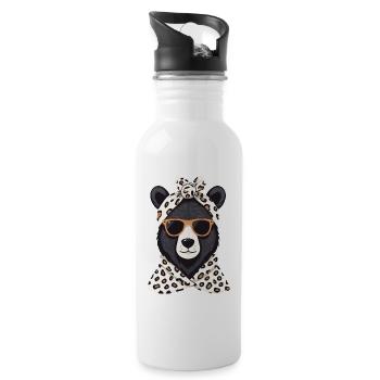 Funny Mama Bear Mother Bear Bear Lover - Water bottle with straw - white - Right