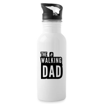 The Walking Dad Father And Daughter - Water bottle with straw - white - Right