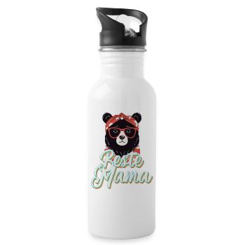 Best Mom Mother's Day Great Funny Mom Design - Water bottle with straw - white - Right