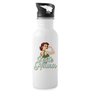 Best Mom Proud Mother Mother's Day Design - Water bottle with straw - white - Right