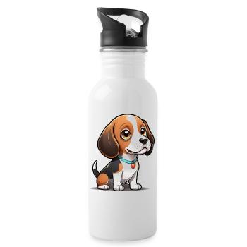 Chiot Beagle Heart - Gourde avec paille intégrée - blanc - Droite