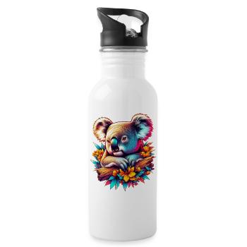 Koala - Trinkflasche mit integriertem Trinkhalm - Weiß - Rechts