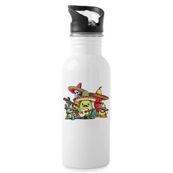 Funny Fiesta Squad Style Vacances Mexicaines - Gourde avec paille intégrée - blanc - Droite