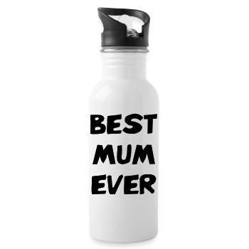 Die beste Mutter aller Zeiten - Muttertag - Trinkflasche mit integriertem Trinkhalm - Weiß - Rechts