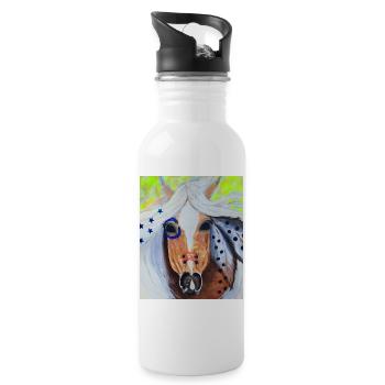 Free Spirit - Wildpferd - Trinkflasche mit integriertem Trinkhalm - Weiß - Rechts