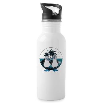 Galápagos Islands - Water bottle with straw - white - Right