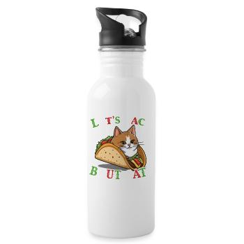Taco Cats Saying Cinco De Mayo Mexican - Water bottle with straw - white - Right