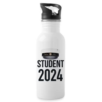 Abschlussfeier 2024 Abiturfeier - Trinkflasche mit integriertem Trinkhalm - Weiß - Rechts