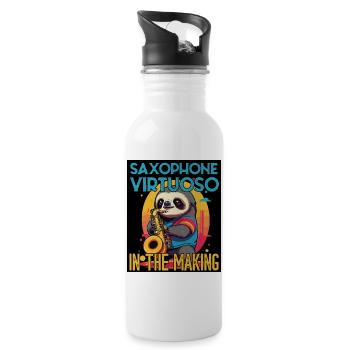 Saxophone Drôle Paresseux Jazz Music Design - Gourde avec paille intégrée - blanc - Droite