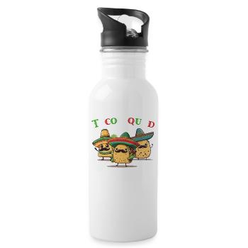 Funny Taco Squad Cinco De Mayo Mexicain - Gourde avec paille intégrée - blanc - Droite