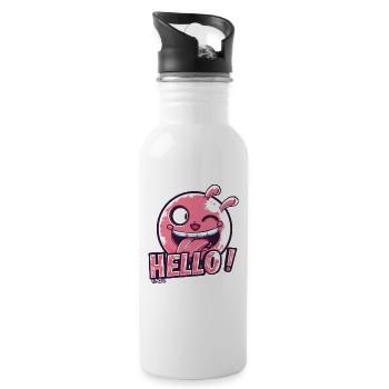 Naughty little monster, hello - Water bottle with straw - white - Right