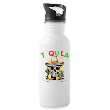 Funny Tequila Saying Cinco De Mayo Design - Water bottle with straw - white - Right