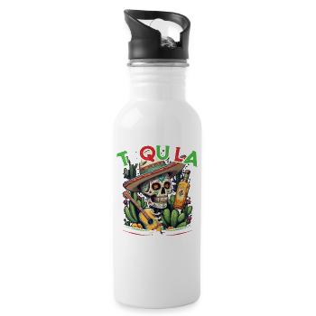 Drôle de dicton de tequila Cinco De Mayo Design - Gourde avec paille intégrée - blanc - Droite