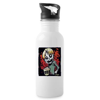 Funny Funky Young GEN Z-ombie - Trinkflasche mit integriertem Trinkhalm - Weiß - Rechts
