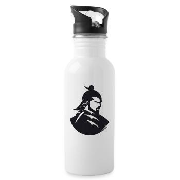 Ein japanischer Samurai Shogun - Trinkflasche mit integriertem Trinkhalm - Weiß - Rechts