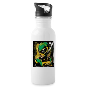 Super Employee: Hero of Work, Work Sucks! - Water bottle with straw - white - Right
