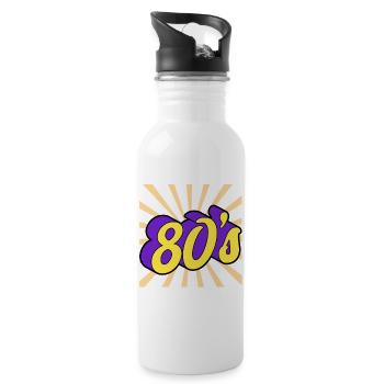 Black and Blue Retro 80 s T Shirt - Gourde avec paille intégrée - blanc - Droite