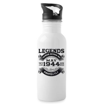 Legend May 1944 Born 1944 Birthday 1944 - Water bottle with straw - white - Right
