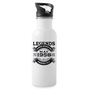 Legends May 1958 Vintage 1958 Birthday 1958 - Water bottle with straw - white - Right