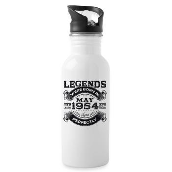 Légende Mai 1954 Né en 1954 Anniversaire 1954 - Gourde avec paille intégrée - blanc - Droite