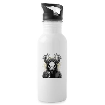 Good morning very thin ice - Water bottle with straw - white - Right