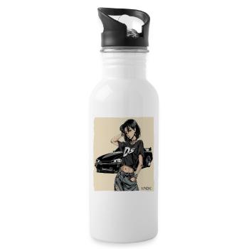 Anime Driver: Japanese JDM Car - Water bottle with straw - white - Right