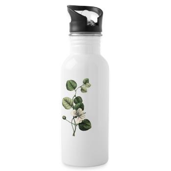 Letter B Green Botanical - Water bottle with straw - white - Right