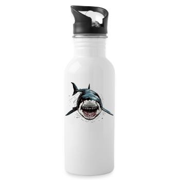 Requin Requin Requin Tigre Requin Requin Gris Grand Requin Blanc - Gourde avec paille intégrée - blanc - Droite