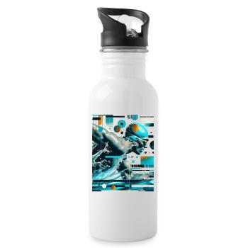 Dynamic float in action - Water bottle with straw - white - Right
