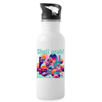 Shell : Oui ! - Gourde avec paille intégrée - blanc - Droite