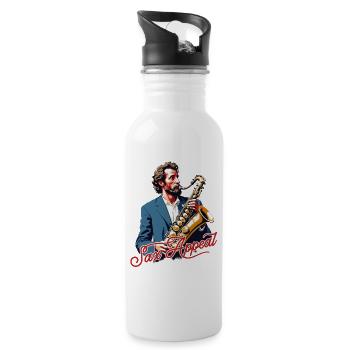 Saxophone drôle Saxophone Appel Amateur de musique jazz - Gourde avec paille intégrée - blanc - Droite